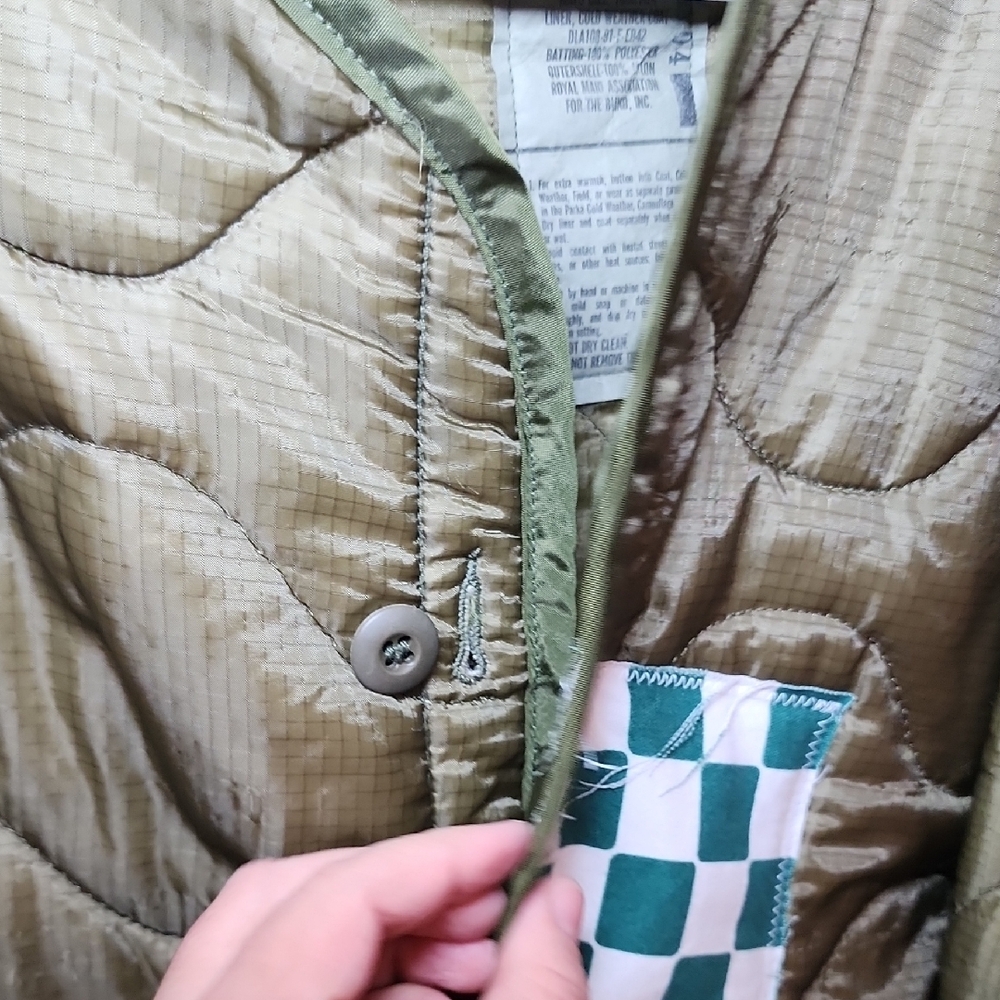 Patchwork Quilted Jacket Xl Has A Small Stain - image 3